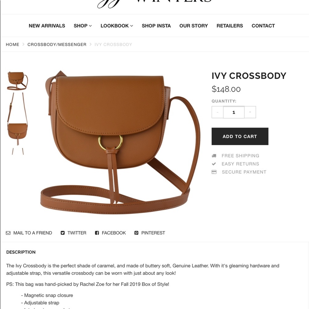 NWT J. J Winters Ivy Crossbody